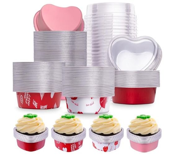 55057 Molde Aluminio Corazon Con Tapa 100ml