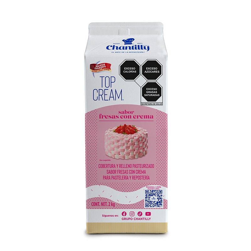 04038  CHANTILLY Top Fresas Con Crema 2 Lts