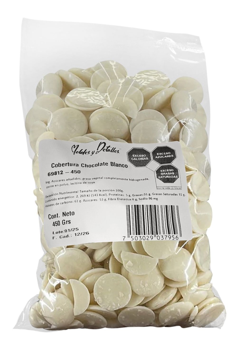69812-450 FRUMMY Cobertura Chocolate Blanco 450 Grs