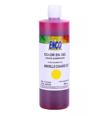 Mega Color Gel Amarillo Canario 500 Grs ENCO 3327-500