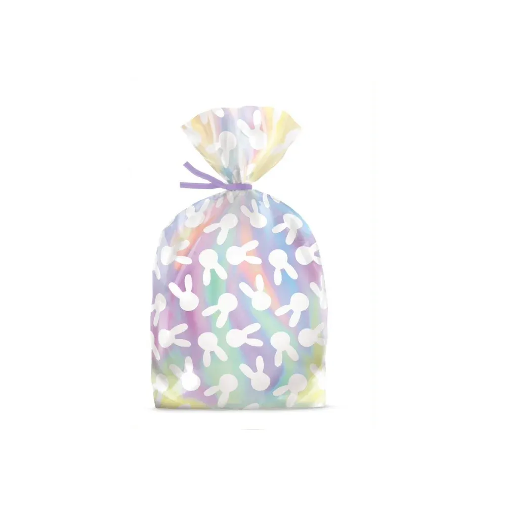 1912-0-0460 Bolsas Figuras Conejos Pascua Blancos 10 Piezas