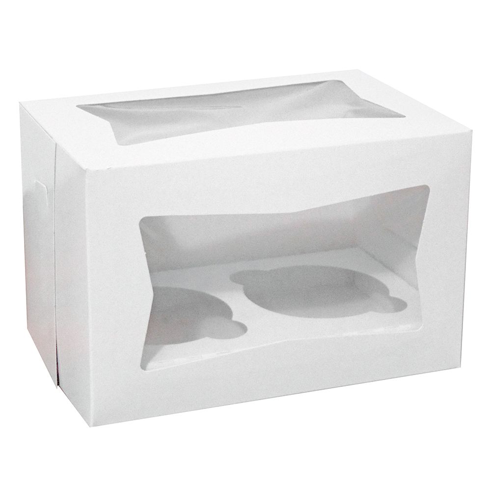 CAJA 15 Caja Blanca C/ Ventana 2 Cupcake + Inserto