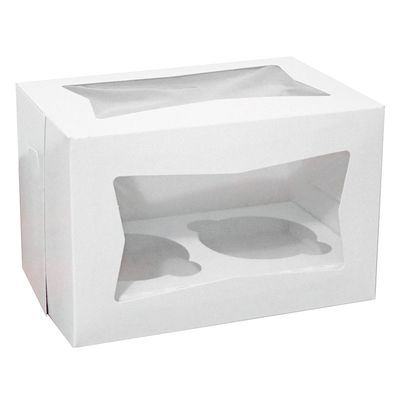 CAJA 15 Caja Blanca C/ Ventana 2 Cupcake + Inserto