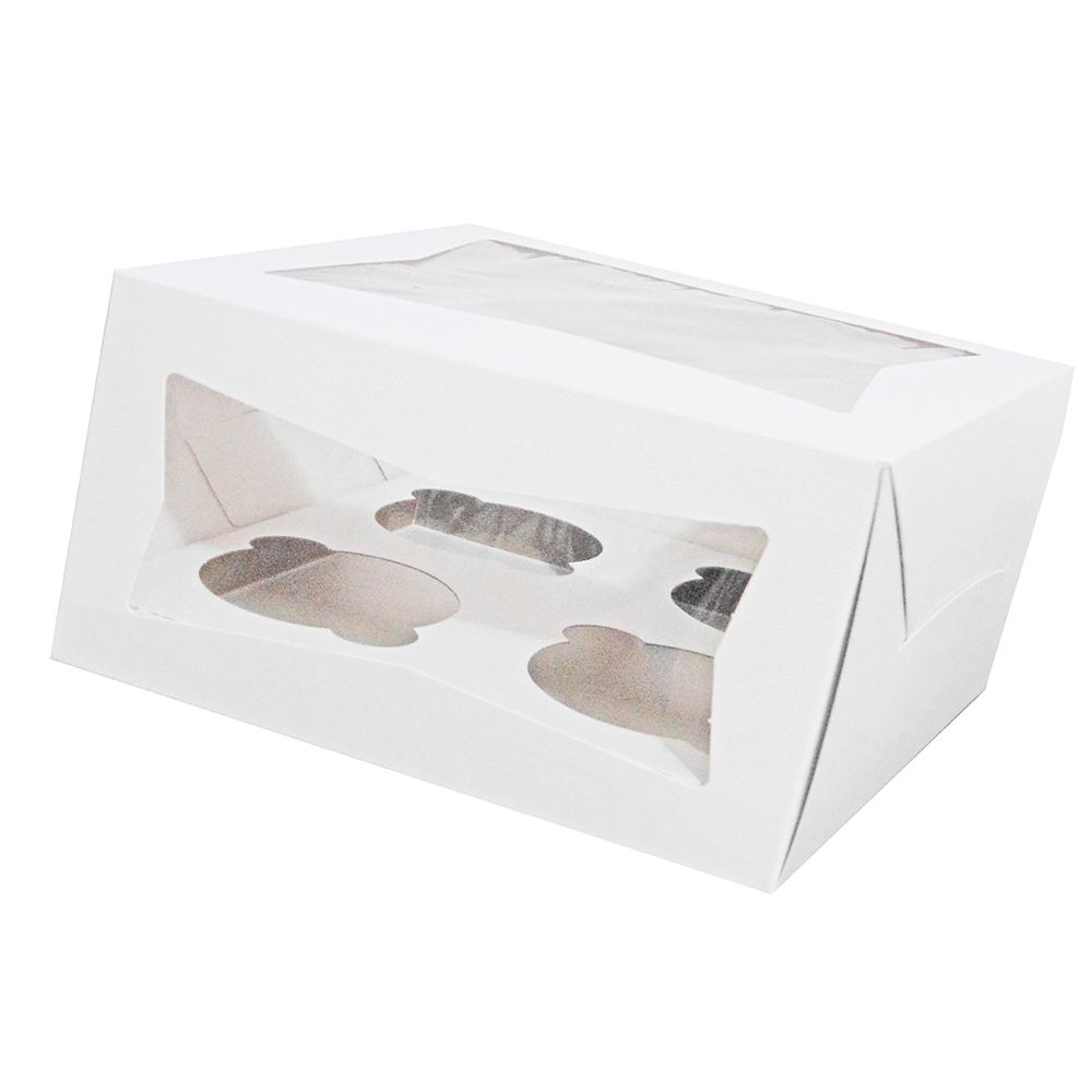 CAJA 16 Caja Blanca C/ Ventana 4 Cupcake + Inserto