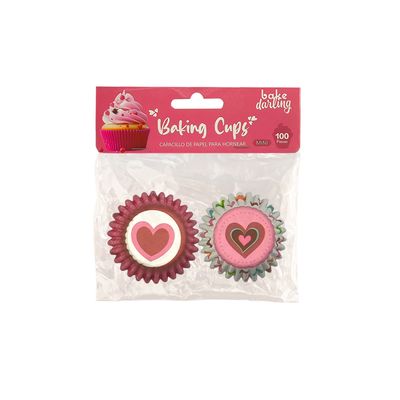 BAKE DARLING 888-055 Mini Capacillo Pink Heart 100 Pzas