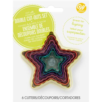 WILTON 417-1652 Cortadores Estrellas Colores 6 Piezas.
