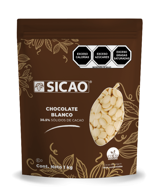 SICAO 2170701-1000 Chocolate Blanco 30.5% Cacao Bolsa 1kg Wafers