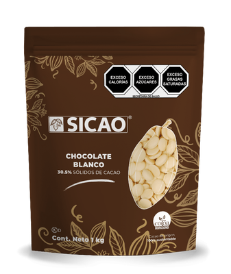 SICAO 2170701-1000 Chocolate Blanco 30.5% Cacao Bolsa 1kg Wafers