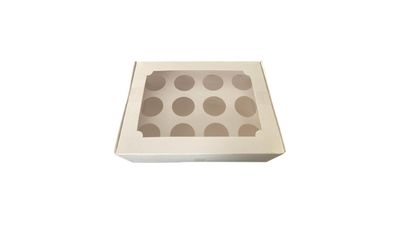 18236 Caja 12 Mini Cupcake Blanca 18 x 23.5 x 6.5 Cm.