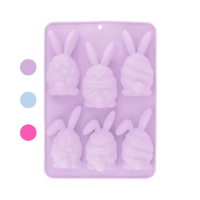 13307929 Molde Silicon Huevos Orejas Pascua 6 Cavidades