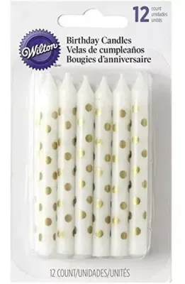 WILTON 2811-8946 Vela Cumpleaños Puntos Dorados