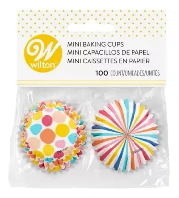 WILTON 415-0-0499 Mini Capacillos Papel Puntos Lineas 100 Piezas.