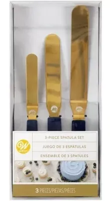 WILTON 409-0-0012 Linea Diamond Gold Juego De 3 Espátulas.