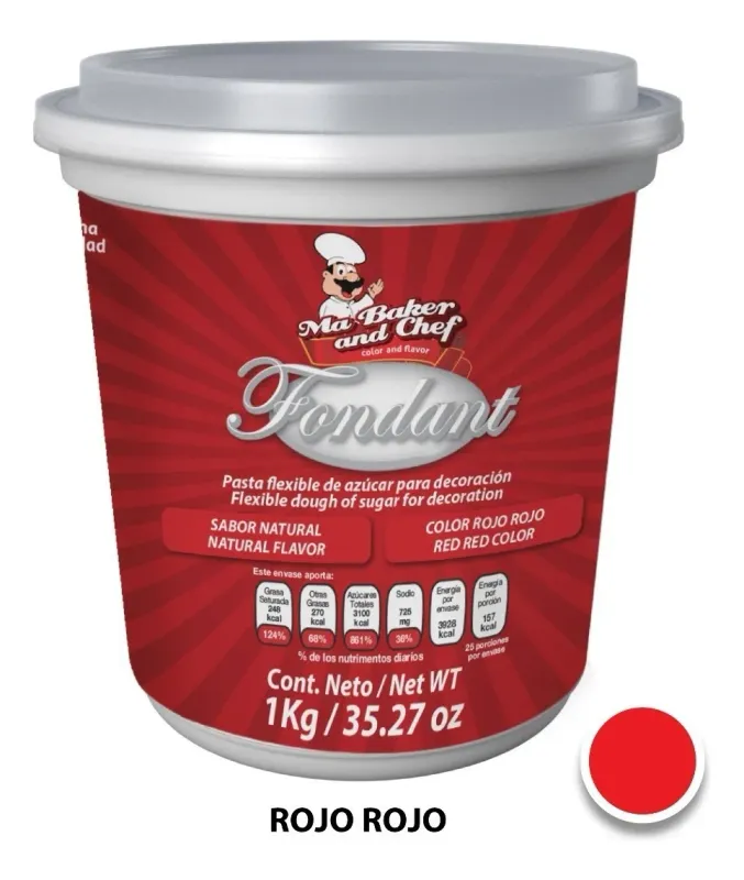 MA BAKER&CHEF FOPA03SURO-500 Fondant Super rojo 500 Grs