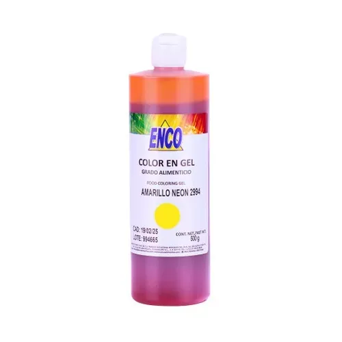 Mega Color Gel Amarillo Neón 500 Grs ENCO 2994-500