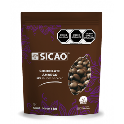 SICAO 70301-1000 Chocolate Amargo 52% Cacao 1 Kg.