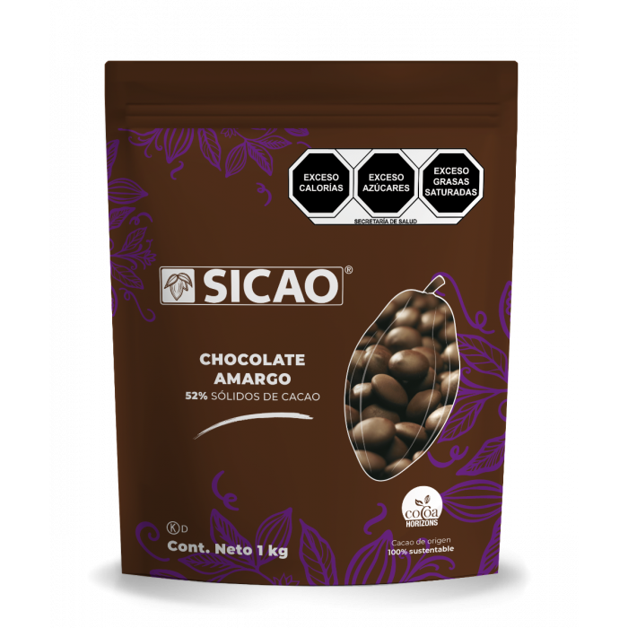 SICAO 70301-1000 Chocolate Amargo 52% Cacao 1 Kg.