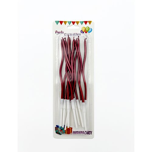 QX-12R Vela Espiral Larga Rojo 12 Pzas QX-12R Vela Espiral Larga Rojo 12 Pzas