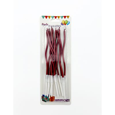 QX-12R Vela Espiral Larga Rojo 12 Pzas