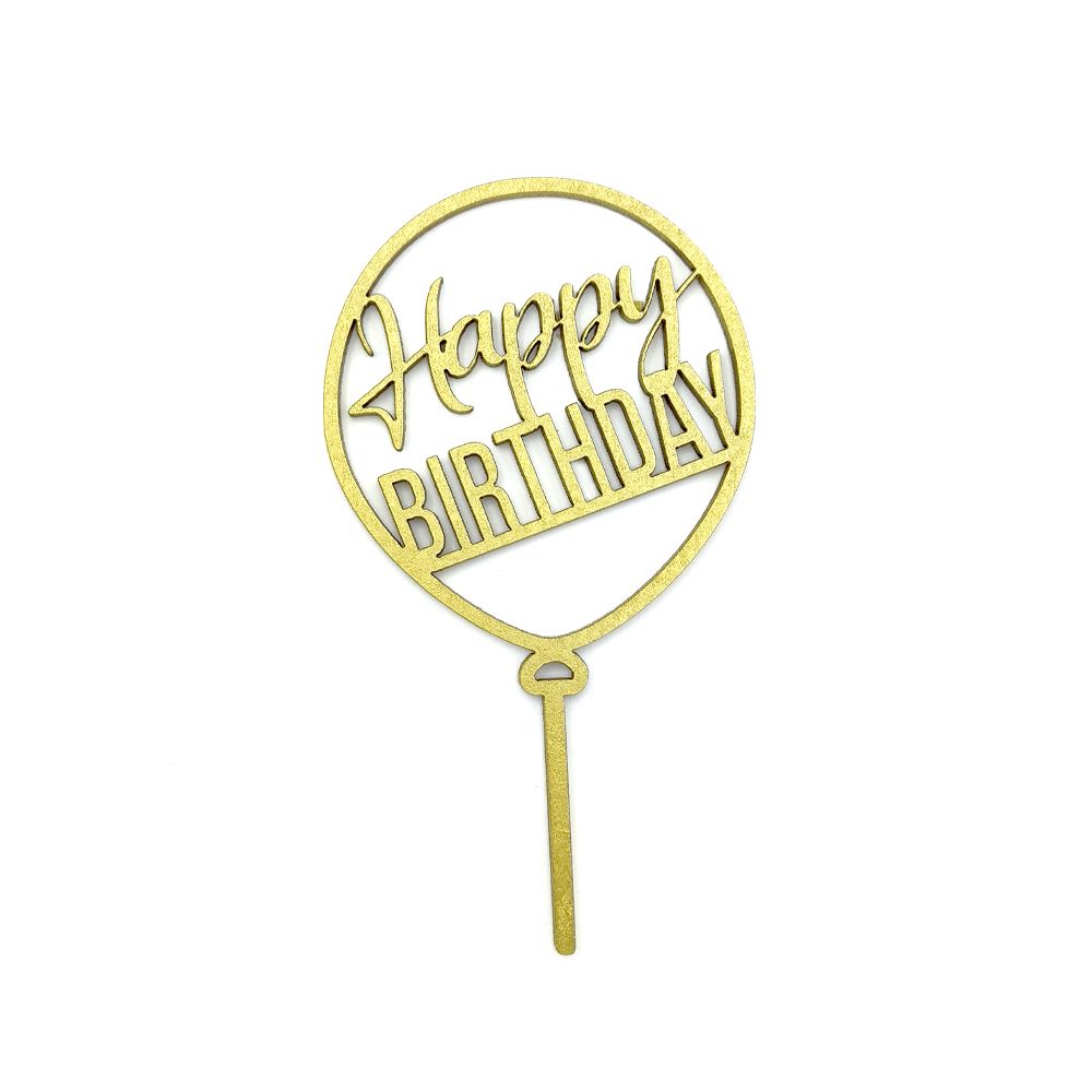 BAKEDARLING BDLGC-002 Letrero Happy Birthday Redondo Madera Chico