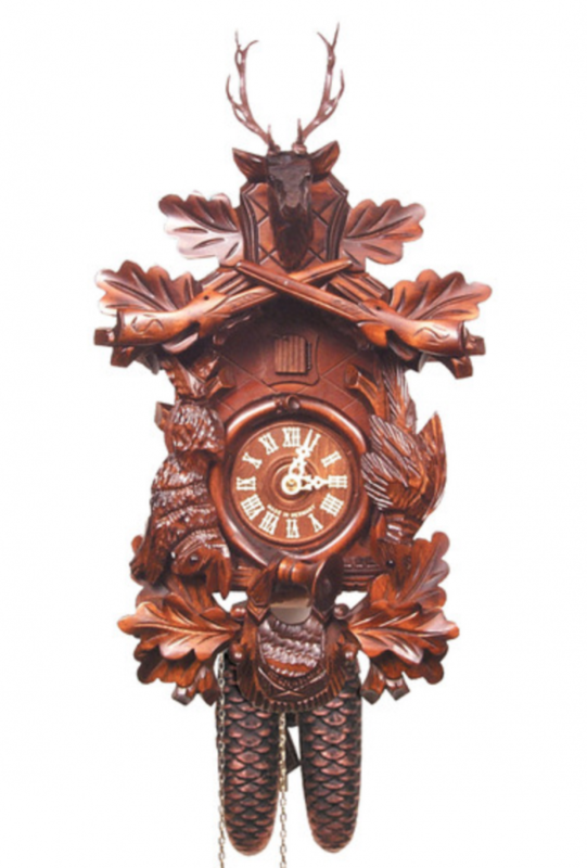 8-Day Carved Walnut with Deer Head Cuckoo Clock 8-Day Carved Walnut with Deer Head Cuckoo Clock