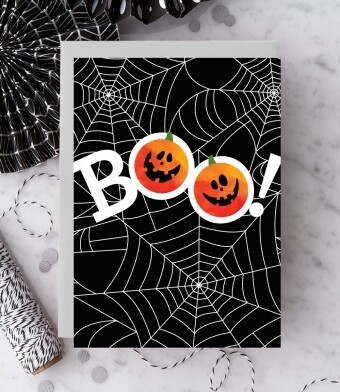 Boo! Spiderweb Halloween Card