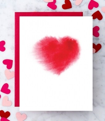 Watercolor Heart Greeting Card