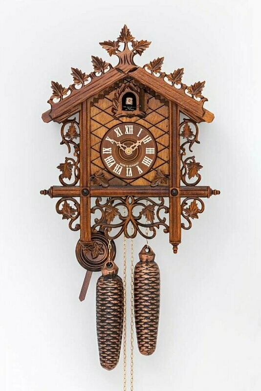1-Day Frilly Carved Chalet Cuckoo Clock 1-Day Frilly Carved Chalet Cuckoo Clock