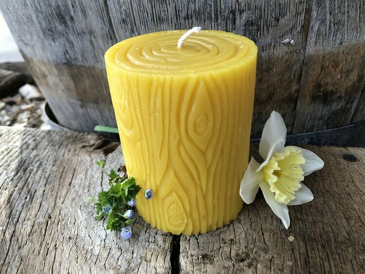 Large Log Bees Wax Candle