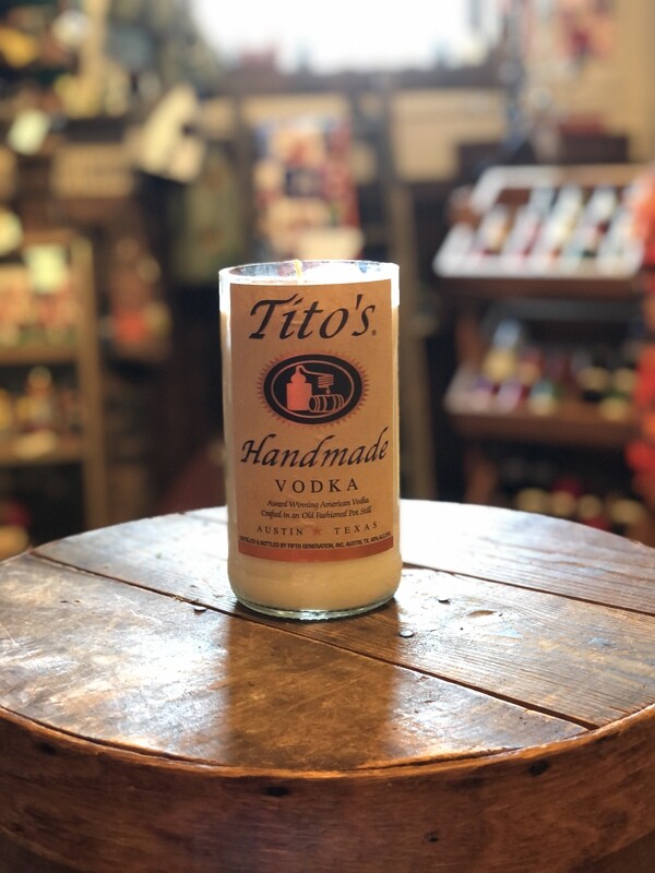 Titos Recycled Bottle Candle