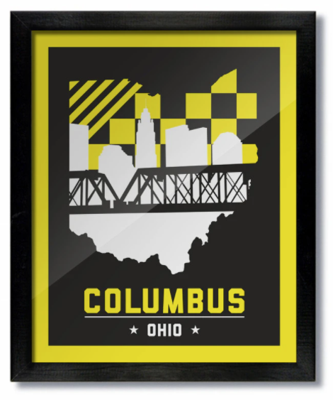 Columbus Skyline Yellow & Black Print