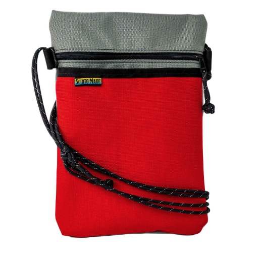 Red & Gray X-Shoulder Bag