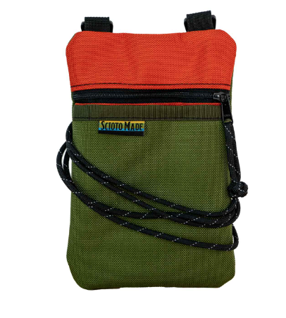 Orange & Olive Green X-Shoulder Mini Bag
