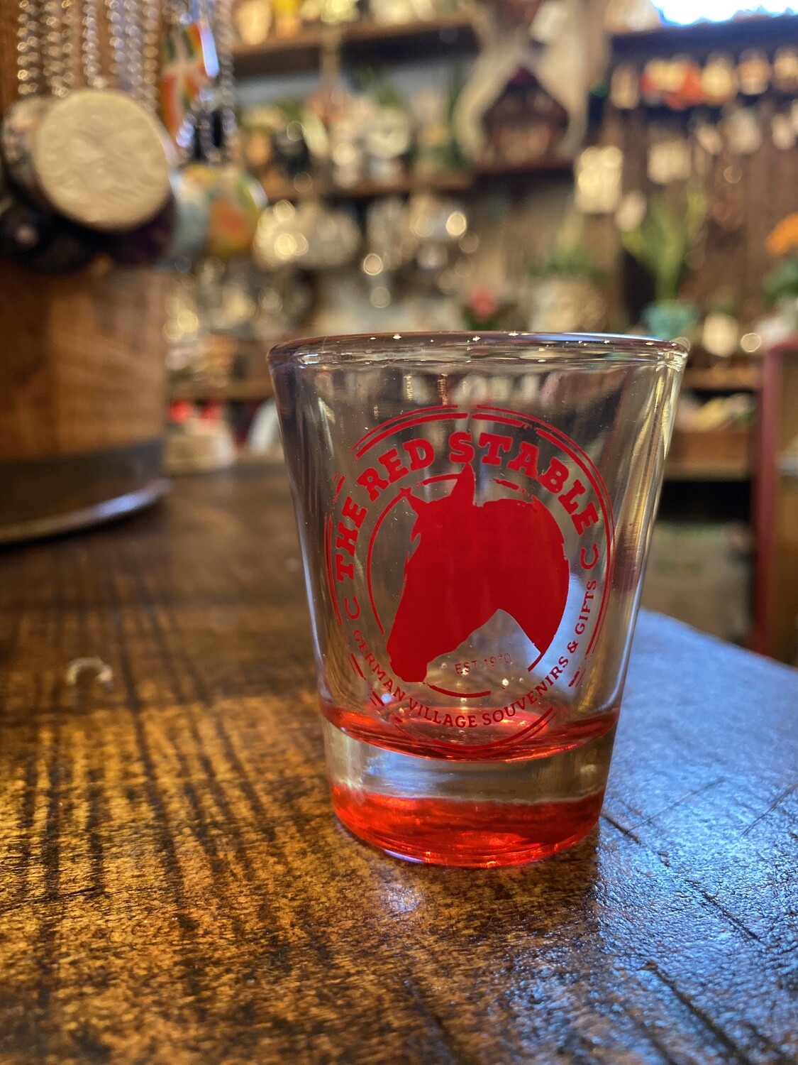 Red Stable Shot Glass