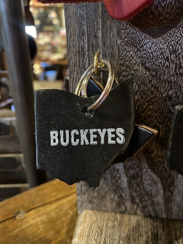Buckeyes Ohio Leather Keychain