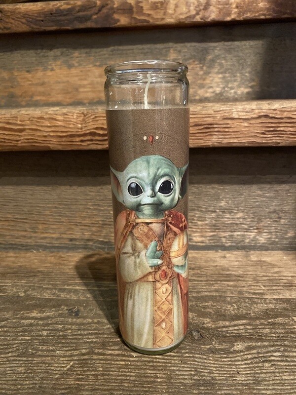 Baby Yoda Prayer Candle