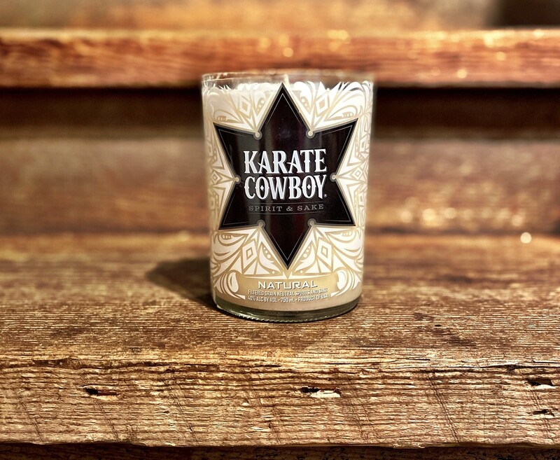 Karate Cowboy Recycled Bottle Candle