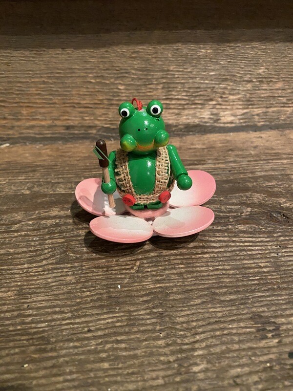 Happy Frog On Lily Pad Ornament