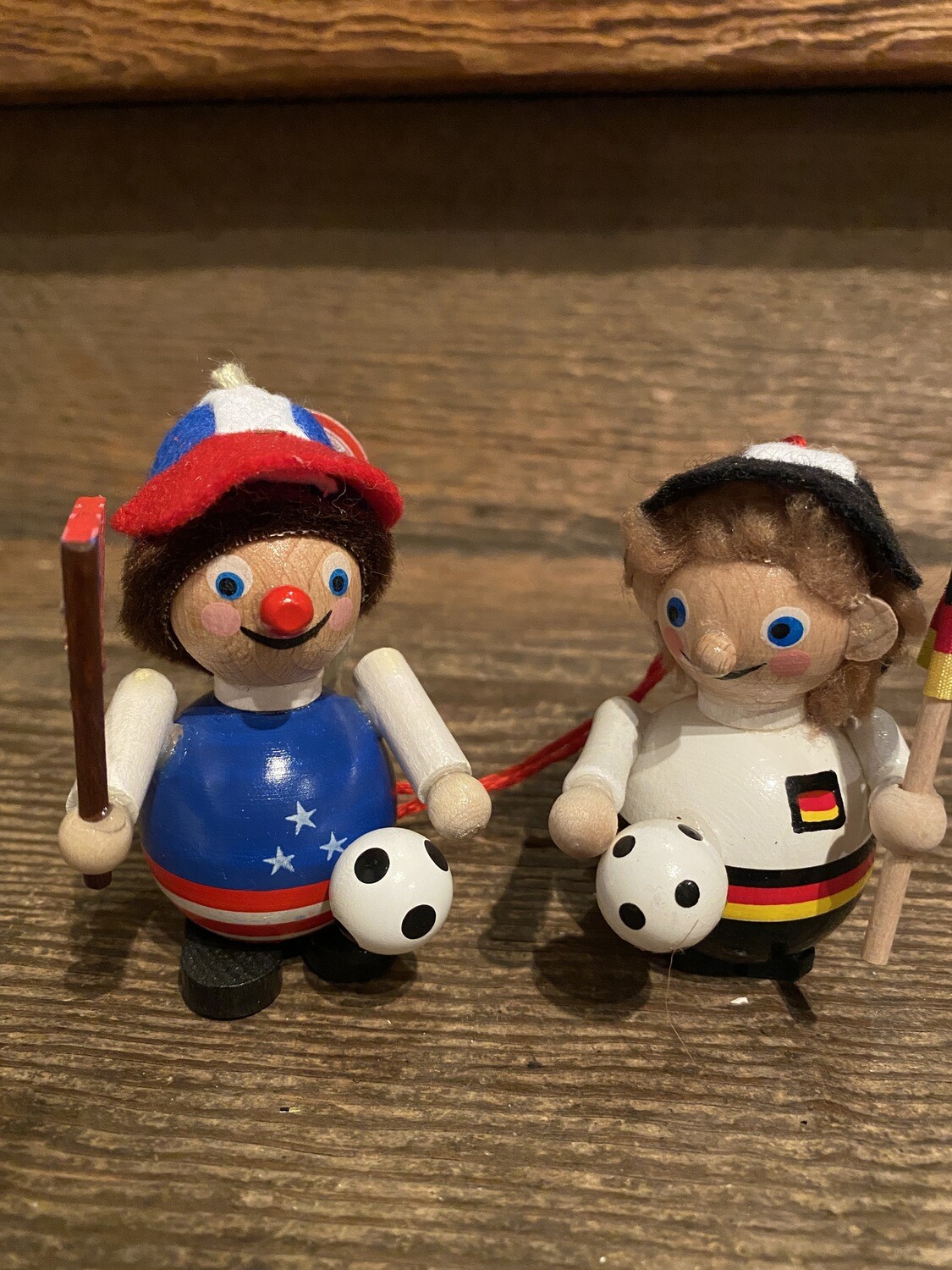 Germany and America Football Ornament Set