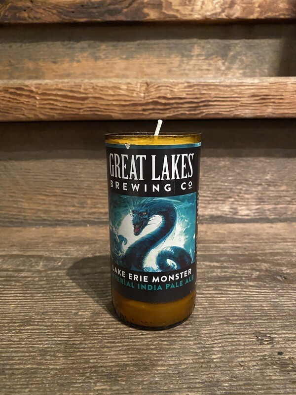 Great Lakes Monster Recycled Bottle Candle