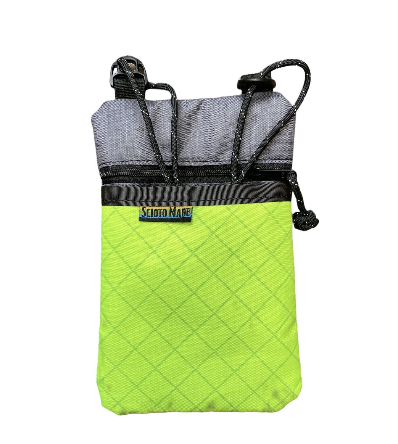 Neon Yellow & Gray X-Shoulder Mini Bag