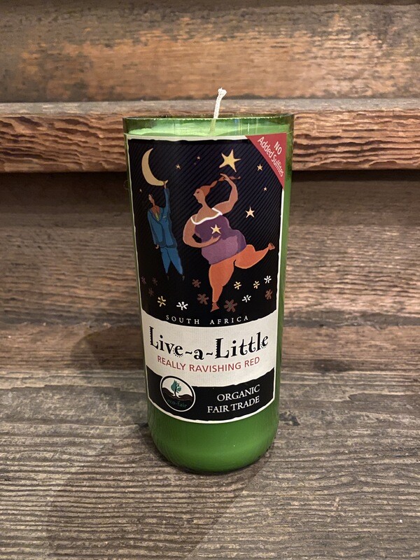 Live a Little Recycled Bottle Candle