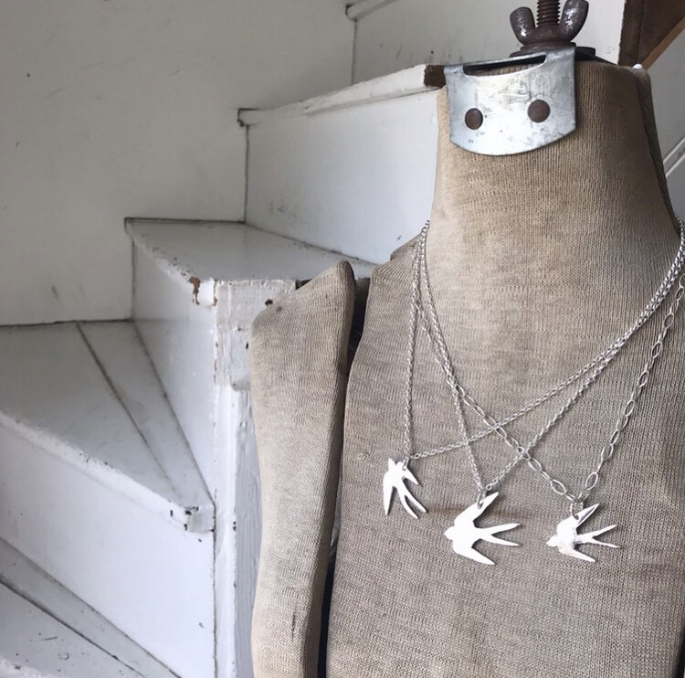 Swallow Silhouette Pendant (made-to-order)