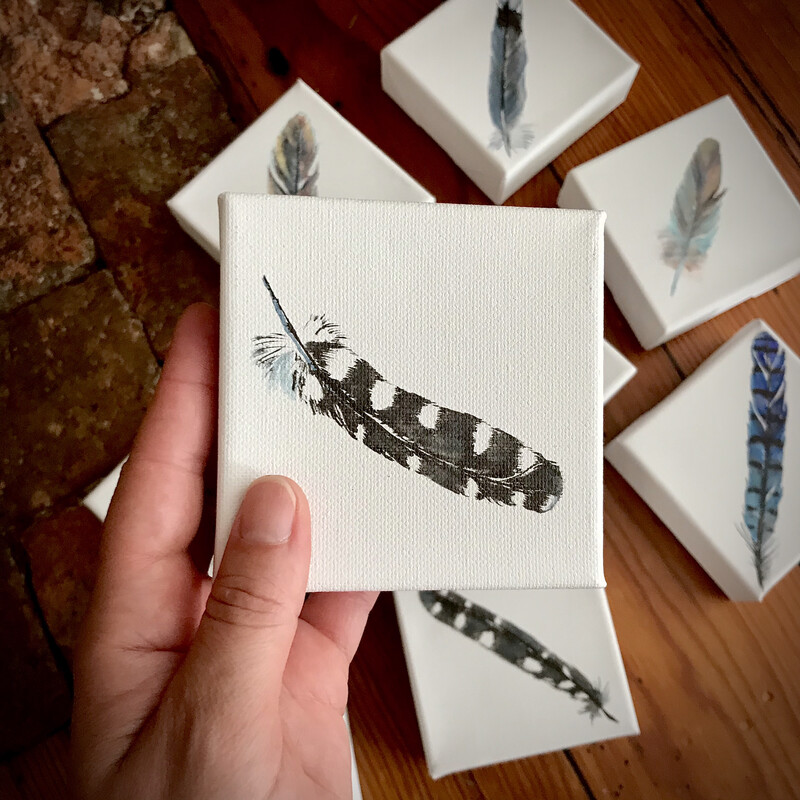 Watercolor Woodpecker Feather #2 