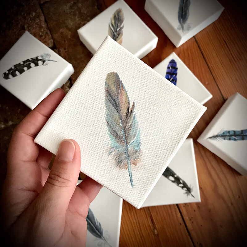 Watercolor Brown Feather #2