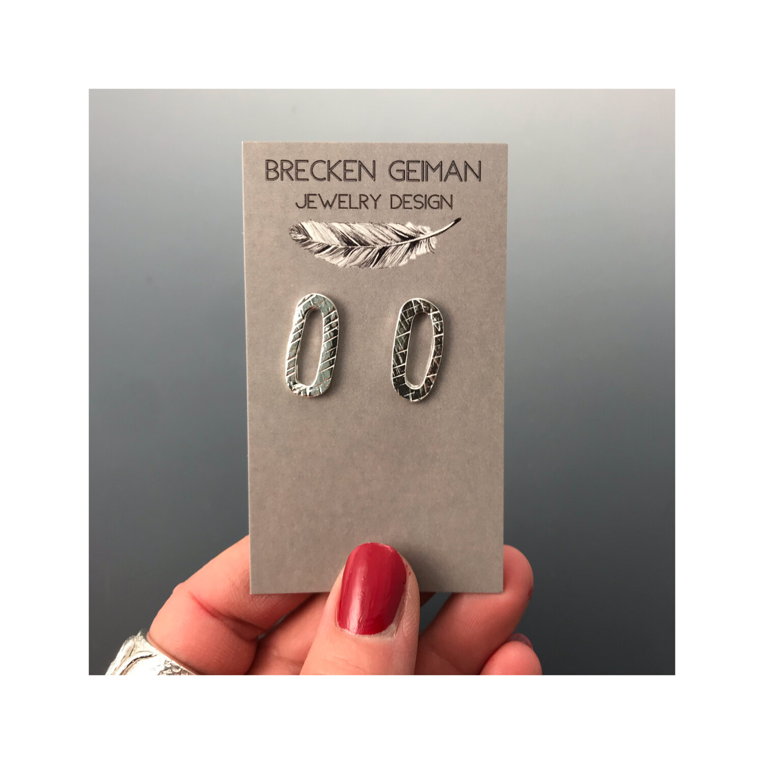 Post Earrings-Open Oval