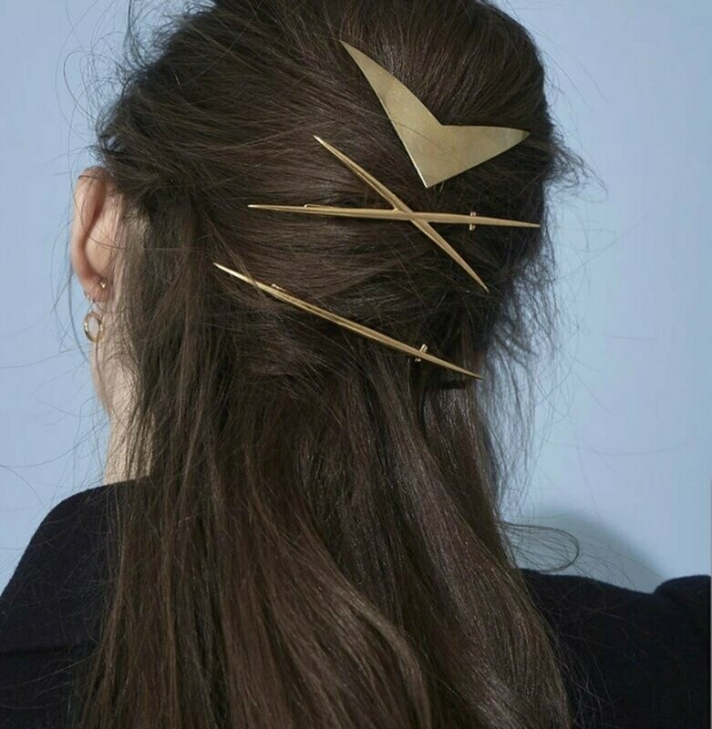 3pc Retro Metal Barrettes