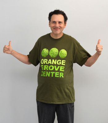 3-ORANGE LOGO T-SHIRT - OLIVE GREEN