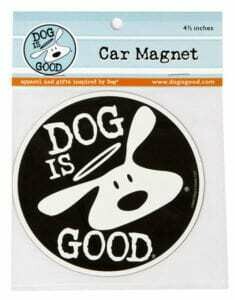 Dog is Good Car Magnet: Round BOLO Logo BLACK
