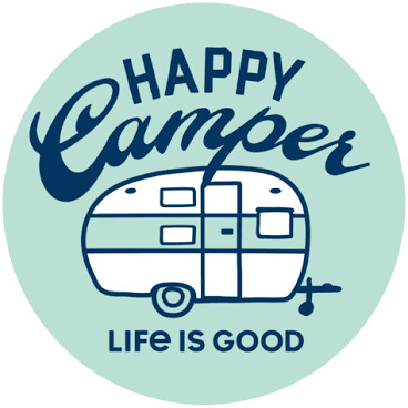 Life is good Sticker: Happy Camper Circle